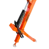 Vérin avec flexibles hydrauliques et gaines.