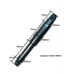 Axe double Ø25/Ø28 mm pour fixation simultanée d’accessoires agricoles – LIDERFARM