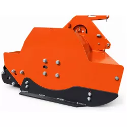 Flanc orange et patin réglable du broyeur agricole LIDERFARM 3 m.
