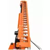 Barre de coupe à sections avec protection orange, vue de face, du taille-haie LIDERFARM — gamme 130, 160 et 190 cm.