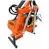 Bâti d'attelage et tirants de stabilisation du taille-haie à sections LIDERFARM, gamme 130, 160 et 190 cm, en vue trois quarts.