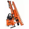 Taille-haie à tête rotative LIDERFARM 130 cm replié, avec barre de coupe, réservoir hydraulique et pieds de remisage