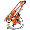 Taille-haie à tête rotative LIDERFARM 190 cm en vue de trois quarts côté attelage avec commandes manuelles