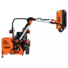 Épareuse LIDERFARM 60 cm sur micro-tracteur avec bras déployé latéralement et tête verticale