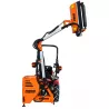 Épareuse LIDERFARM 80 cm sur micro-tracteur avec bras levé et tête de broyage verticale