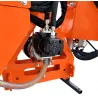 Pompe hydraulique, raccords et flexibles sur le châssis de l’épareuse LIDERFARM 100 cm
