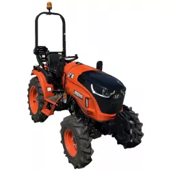 Micro-tracteur LIDERFARM LF-26 à pneus agraires, vue de trois quarts avant