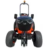 Vue de face du micro-tracteur LIDERFARM LF-26 à pneus gazon avec masses avant