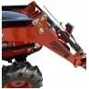 Bâti, articulations et vérins du chargeur frontal du micro-tracteur LIDERFARM LF-26