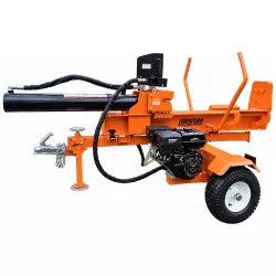 Vue latérale avec vérin déployé de la fendeuse thermique LIDERFARM 35T