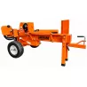 Vue de profil de la fendeuse thermique LIDERFARM 15T avec pieds stabilisateurs