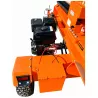 Coffre et roue côté moteur de la fendeuse LIDERFARM 40T thermique avec lève-bûche