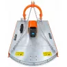 Vue de dessus du gyrobroyeur galvanisé LIDERFARM 1,20 m avec cardan et boîtier de transmission