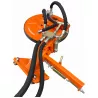 Vue de dessus du disque inter-rangées LIDERFARM avec bras de fixation et flexibles hydrauliques