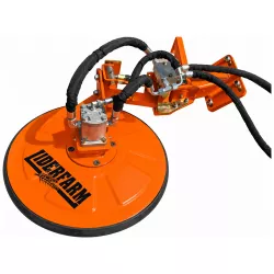 Disque inter-rangées LIDERFARM pour tondo-broyeur avec moteur hydraulique et bras articulé, vue d’ensemble