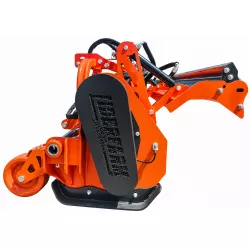 Profil du broyeur semi-forestier LIDERFARM 2 m avec patin et roue de support