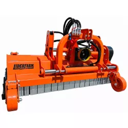 Vue avant du broyeur semi-forestier LIDERFARM 2 m avec attelage et protections métalliques