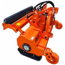 Vue de dessus du broyeur semi-forestier LIDERFARM 2 m avec articulation et flexibles hydrauliques