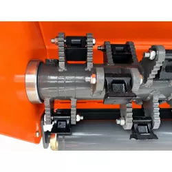 Gros plan sur le rotor et ses outils de coupe, tête de broyage lourde LIDERFARM 1 m