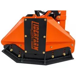 Broyeur forestier LIDERFARM 1,80 m — vue de profil avec protection latérale et patin d’appui.