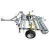 Herse de carrière LIDERFARM 2m00 pour quad — vue d’ensemble avec roues de transport et rouleau