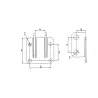 Dimensions A à H de la chape de barre de poussée Mitsubishi D1550